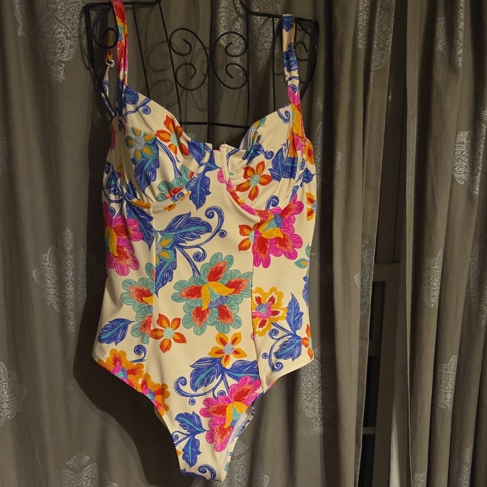 Cupshe Floral One Piece Swimsuit - Multicolor